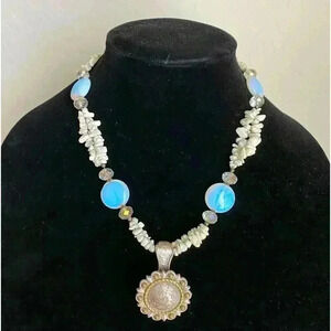 TRIGG LEATHER Brand Western Concho Horses Pendant Silver Plated Cowgirl Necklace